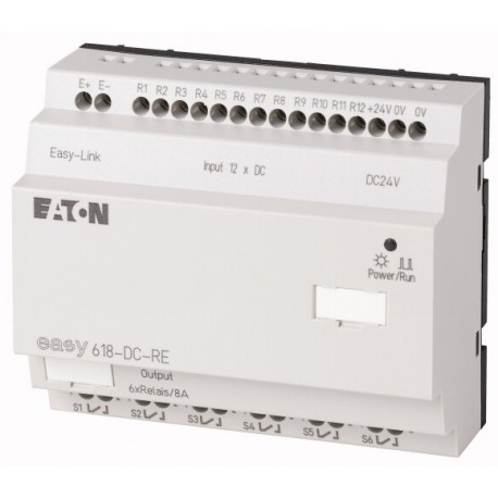 Eaton-moeller EASY618-DC-RE 4520993 EATON ELECTRIC I/O expansion, 24 V DC, 12DI, 6DO relays, easyLink