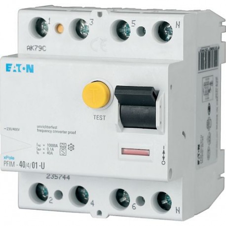 Eaton-moeller PFIM-40/4/03-U FRCDM-63/4/03-U EATON ELECTRIC Residual current circuit-breaker, 40A, 4pole, 300mA, ty..