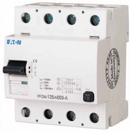 Eaton-moeller PFDM-125/4/01 XTMCXFA13 EATON ELECTRIC Residual current circuit breaker (RCCB), 125A, 4p, 100mA, type..