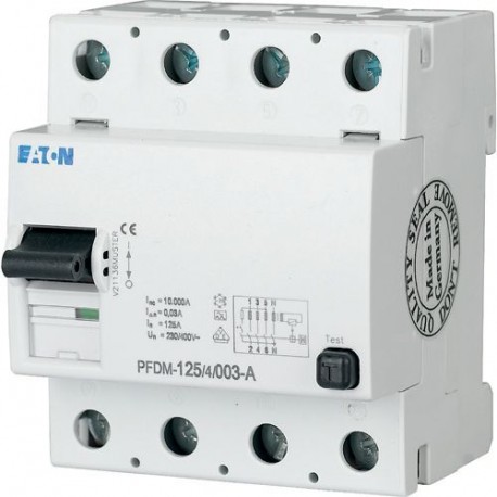 Eaton-moeller PFDM-125/4/05 EATON ELECTRIC Residual current circuit-breaker, 125A, 4p, 5mA, AC-Char