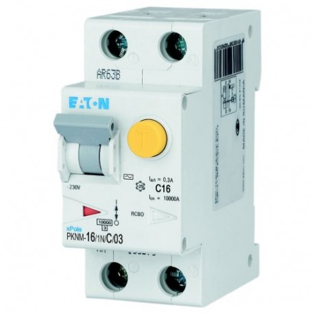 Eaton-moeller PKNM-16/1N/C/03-MW Y7-236214 EATON ELECTRIC RCD/MCB combination switch, 16A, 300mA, miniature circuit..
