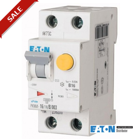 Eaton-moeller PKNM-16/1N/C/001-A-MW EATON ELECTRIC RCD/MCB combination switch, 16A, 10mA, C-LS-Char, 1N pole, FI-Ch..
