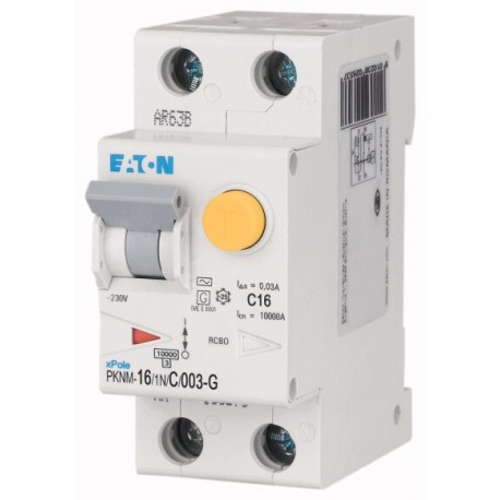 Eaton-moeller PKNM-16/1N/C/003-G-MW Y7-236221 EATON ELECTRIC RCD/MCB combination switch, 16A, 30mA, miniature circu..