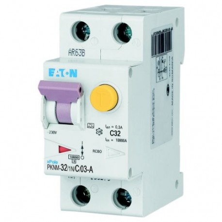 Eaton-moeller PKNM-32/1N/C/03-A-MW Y7-236311 EATON ELECTRIC RCD/MCB combination switch, 32A, 300mA, C-LS-Char, 1N p..