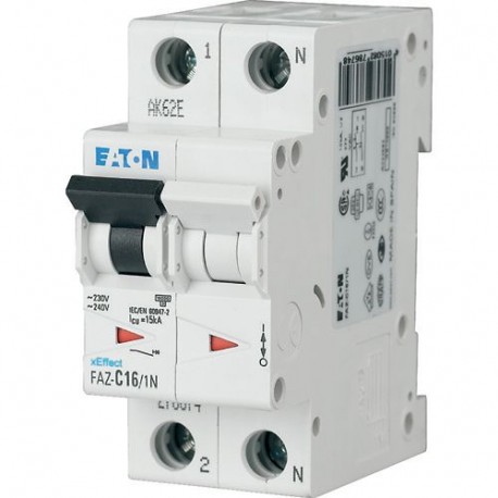 Eaton-moeller FAZ6-C0,5/1N Y7-239054 EATON ELECTRIC Miniature circuit breaker (MCB), 0, 5 A, 1pole+N, type C charac..