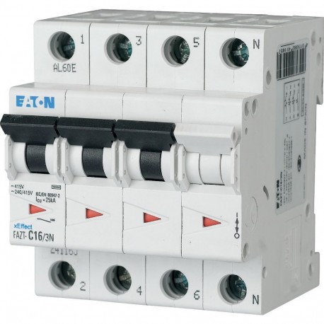 Eaton-moeller FAZT-C16/3N Y7-241165 EATON ELECTRIC Over current switch, 16A, 3Np, C-Char, AC