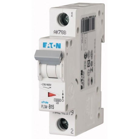 EATON - MOELLER PLSM-D15-MW PLSM-D15-MW 242228 EATON ELECTRIC Over current switch, 15A, 1p, type D characteristic