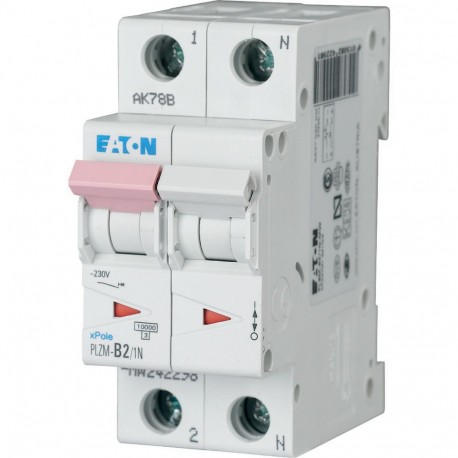 EATON - MOELLER PLZM-B2/1N-MW PLZM-B2/1N-MW 242298 EATON ELECTRIC Over current switch, 2A, 1pole+N, type B characteristic