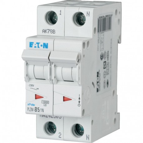 EATON - MOELLER PLZM-B5/1N-MW PLZM-B5/1N-MW 242303 EATON ELECTRIC Over current switch, 5A, 1pole+N, type B characteristic