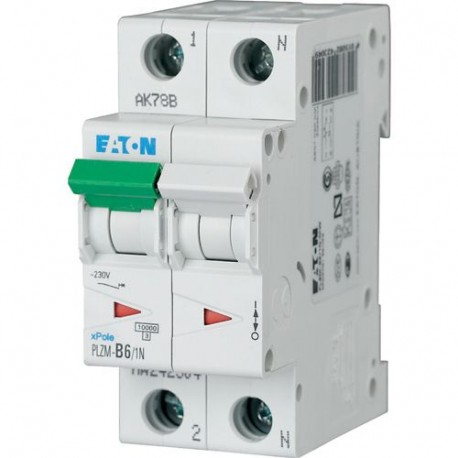 Eaton-moeller PLZM-B6/1N-MW Y7-242304 EATON ELECTRIC Over current switch, 6A, 1pole+N, type B characteristic