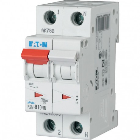 EATON - MOELLER PLZM-B10/1N-MW PLZM-B10/1N-MW 242306 Y7-242306 EATON ELECTRIC Over current switch, 10A, 1pole+N, type B characteristic