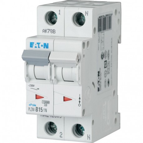 Eaton-moeller PLZM-B15/1N-MW EATON ELECTRIC Over current switch, 15A, 1pole+N, type B characteristic