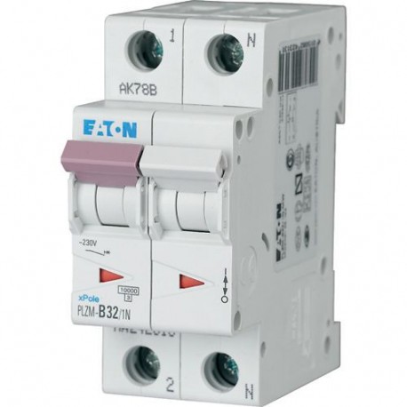 Eaton-moeller PLZM-B32/1N-MW Y7-242313 EATON ELECTRIC Over current switch, 32A, 1pole+N, type B characteristic