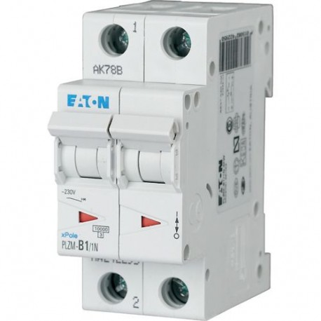 EATON - MOELLER PLZM-C1/1N-MW PLZM-C1/1N-MW 242321 EATON ELECTRIC Over current switch, 1A, 1pole+N, type C characteristic