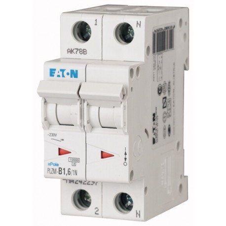 Eaton-moeller PLZM-C1,6/1N-MW EATON ELECTRIC Over current switch, 1, 6 A, 1pole+N, type C characteristic