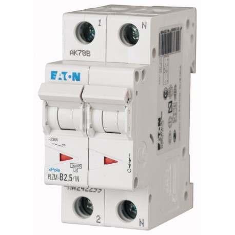Eaton-moeller PLZM-C2,5/1N-MW EATON ELECTRIC Over current switch, 2, 5 A, 1pole+N, type C characteristic