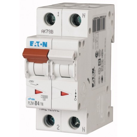 Eaton-moeller PLZM-C4/1N-MW EATON ELECTRIC Over current switch, 4A, 1pole+N, type C characteristic