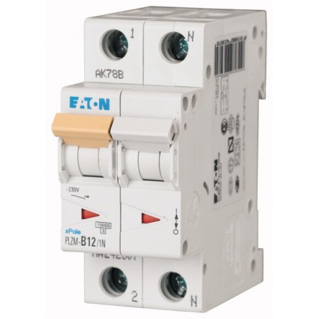 Eaton-moeller PLZM-C12/1N-MW EATON ELECTRIC Over current switch, 12A, 1pole+N, type C characteristic