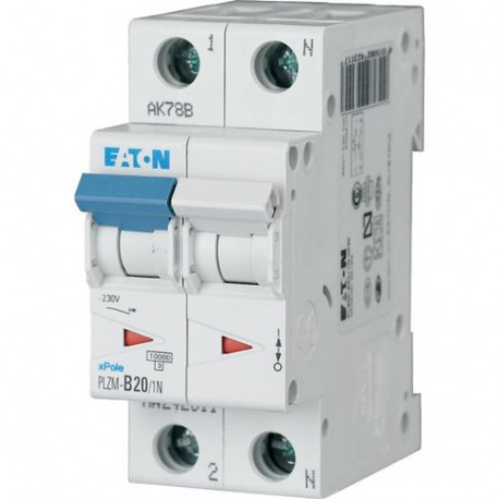 Eaton-moeller PLZM-C20/1N-MW Y7-242337 EATON ELECTRIC Over current switch, 20A, 1pole+N, type C characteristic