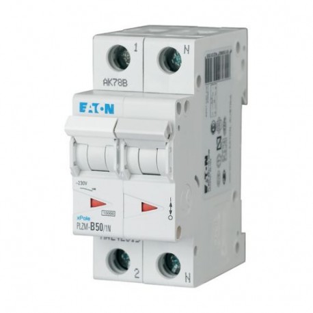 Eaton-moeller PLZM-C50/1N-MW Y7-242341 EATON ELECTRIC Over current switch, 50A, 1pole+N, type C characteristic