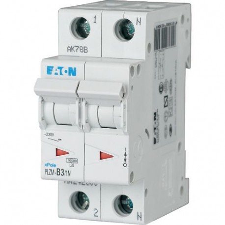 Eaton-moeller PLZM-D3,5/1N-MW EATON ELECTRIC Over current switch, 3, 5 A, 1pole+N, type D characteristic