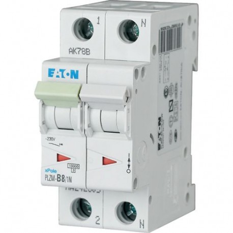Eaton-moeller PLZM-D8/1N-MW EATON ELECTRIC Over current switch, 8A, 1pole+N, type D characteristic