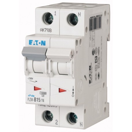 EATON - MOELLER PLZM-D15/1N-MW PLZM-D15/1N-MW 242358 EATON ELECTRIC Over current switch, 15A, 1pole+N, type D characteristic