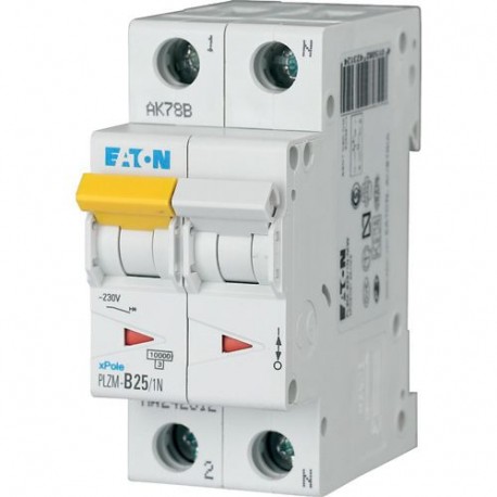 Eaton-moeller PLZM-D25/1N-MW Y7-242361 EATON ELECTRIC Over current switch, 25A, 1pole+N, type D characteristic