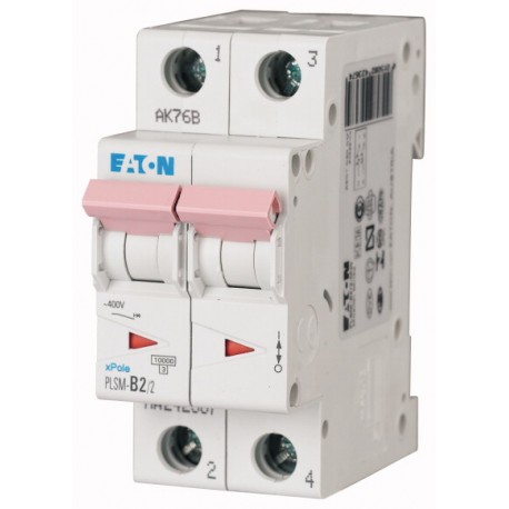 Eaton-moeller PLSM-B2/2-MW EATON ELECTRIC Over current switch, 2A, 2 p, type B characteristic