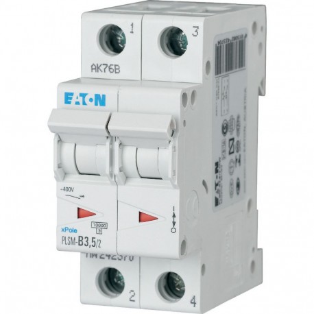 Eaton-moeller PLSM-B3,5/2-MW EATON ELECTRIC Over current switch, 3, 5 A, 2 p, type B characteristic