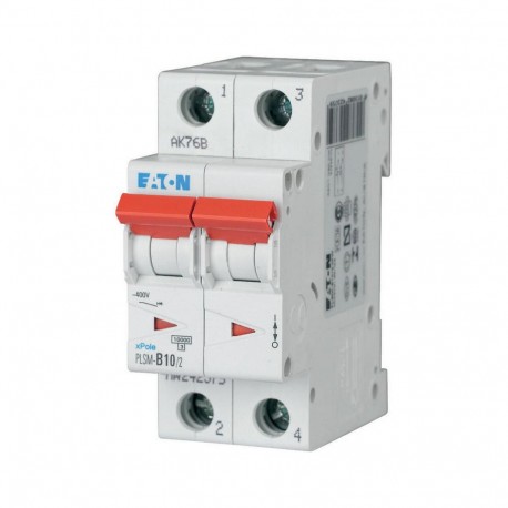 EATON - MOELLER PLSM-B10/2-MW PLSM-B10/2-MW 242375 Y7-242375 EATON ELECTRIC Over current switch, 10A, 2p, type B characteristic
