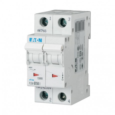 Eaton-moeller PLSM-B50/2-MW Y7-242384 EATON ELECTRIC Over current switch, 50A, 2p, type B characteristic
