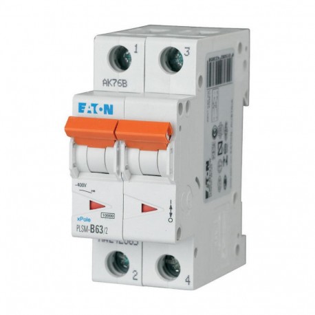 EATON - MOELLER PLSM-B63/2-MW PLSM-B63/2-MW 242385 Y7-242385 EATON ELECTRIC Over current switch, 63A, 2p, type B characteristic