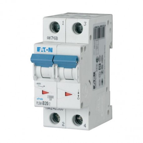 Eaton-moeller PLSM-C20/2-MW Y7-242406 EATON ELECTRIC Over current switch, 20A, 2p, type C characteristic