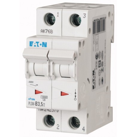 Eaton-moeller PLSM-D3,5/2-MW EATON ELECTRIC Over current switch, 3, 5 A, 2 p, type D characteristic