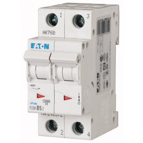 EATON - MOELLER PLSM-D5/2-MW PLSM-D5/2-MW 242421 EATON ELECTRIC Over current switch, 5A, 2 p, type D characteristic