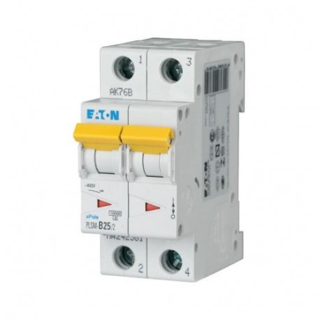 EATON - MOELLER PLSM-D25/2-MW PLSM-D25/2-MW 242430 Y7-242430 EATON ELECTRIC Over current switch, 25A, 2p, type D characteristic