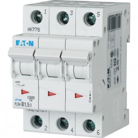 EATON - MOELLER PLSM-B1,5/3-MW PLSM-B1,5/3-MW 242434 EATON ELECTRIC Over current switch, 1, 5 A, 3 p, type B characteristic