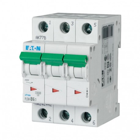 EATON - MOELLER PLSM-B6/3-MW PLSM-B6/3-MW 242442 Y7-242442 EATON ELECTRIC Over current switch, 6A, 3p, type B characteristic