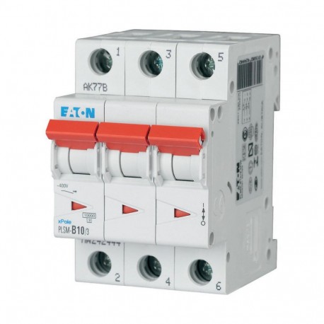 Eaton-moeller PLSM-B10/3-MW Y7-242444 EATON ELECTRIC Miniature circuit breaker (MCB), 10A, 3p, type B characteristic