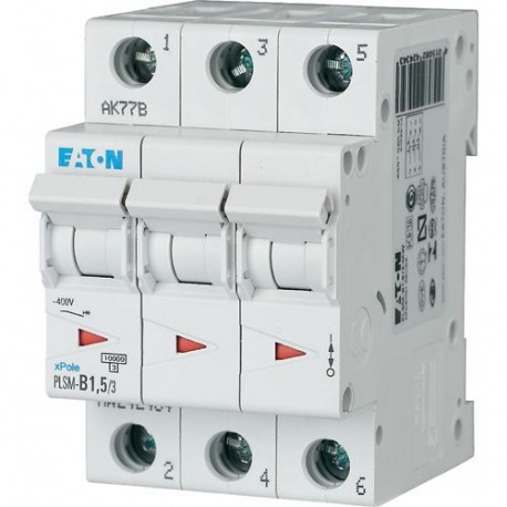 Eaton-moeller PLSM-C1,5/3-MW EATON ELECTRIC Over current switch, 1, 5 A, 3 p, type C characteristic