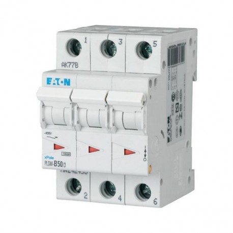 Eaton-moeller PLSM-C50/3-MW Y7-242479 EATON ELECTRIC Over current switch, 50A, 3p, type C characteristic