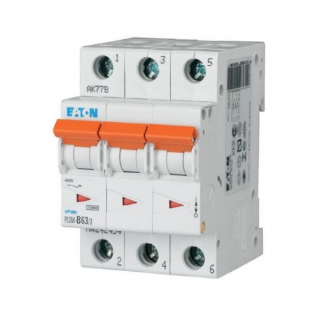 EATON - MOELLER PLSM-C63/3-MW PLSM-C63/3-MW 242480 Y7-242480 EATON ELECTRIC Over current switch, 63A, 3p, type C characteristic