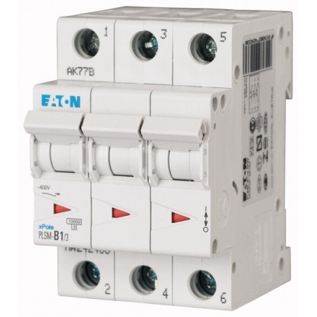 EATON - MOELLER PLSM-D1/3-MW PLSM-D1/3-MW 242482 EATON ELECTRIC Over current switch, 1A, 3p, type D characteristic
