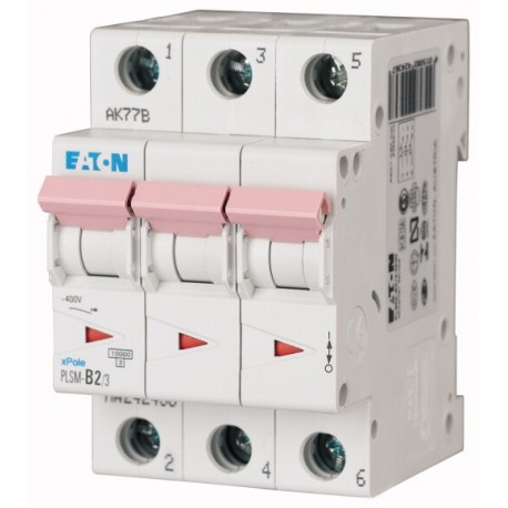 EATON - MOELLER PLSM-D2/3-MW PLSM-D2/3-MW 242485 EATON ELECTRIC Over current switch, 2A, 3p, type D characteristic