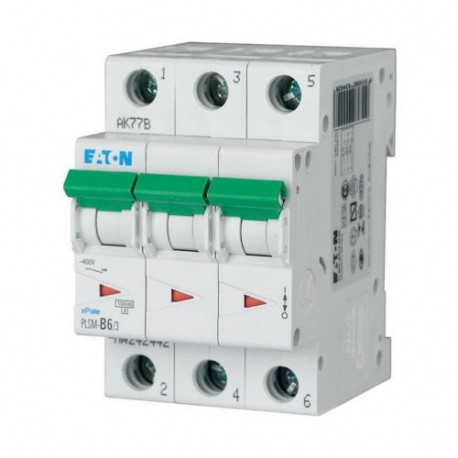 EATON - MOELLER PLSM-D6/3-MW PLSM-D6/3-MW 242491 Y7-242491 EATON ELECTRIC Over current switch, 6A, 3p, type D characteristic