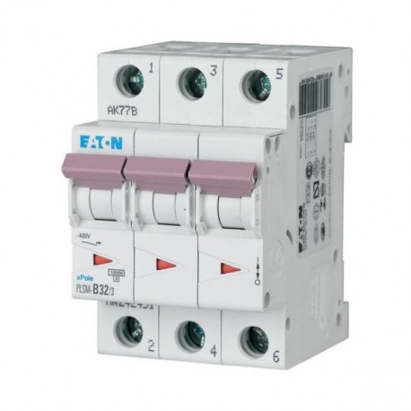 EATON - MOELLER PLSM-D32/3-MW PLSM-D32/3-MW 242500 Y7-242500 EATON ELECTRIC Over current switch, 32A, 3p, type D characteristic