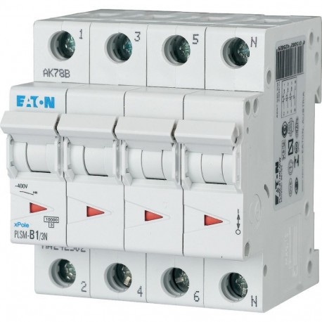 Eaton-moeller PLSM-B1/3N-MW EATON ELECTRIC Over current switch, 1A, 3pole+N, type B characteristic