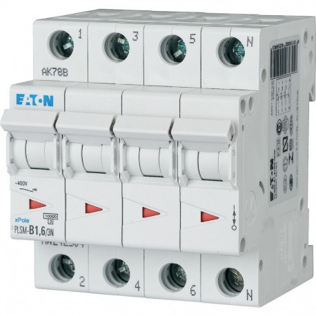 Eaton-moeller PLSM-B1,6/3N-MW EATON ELECTRIC Over current switch, 1, 6 A, 3pole+N, type B characteristic