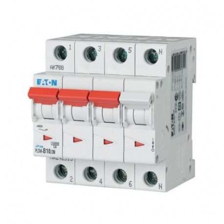 Eaton-moeller PLSM-B10/3N-MW Y7-242513 EATON ELECTRIC Over current switch, 10A, 3pole+N, type B characteristic